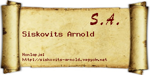 Siskovits Arnold névjegykártya